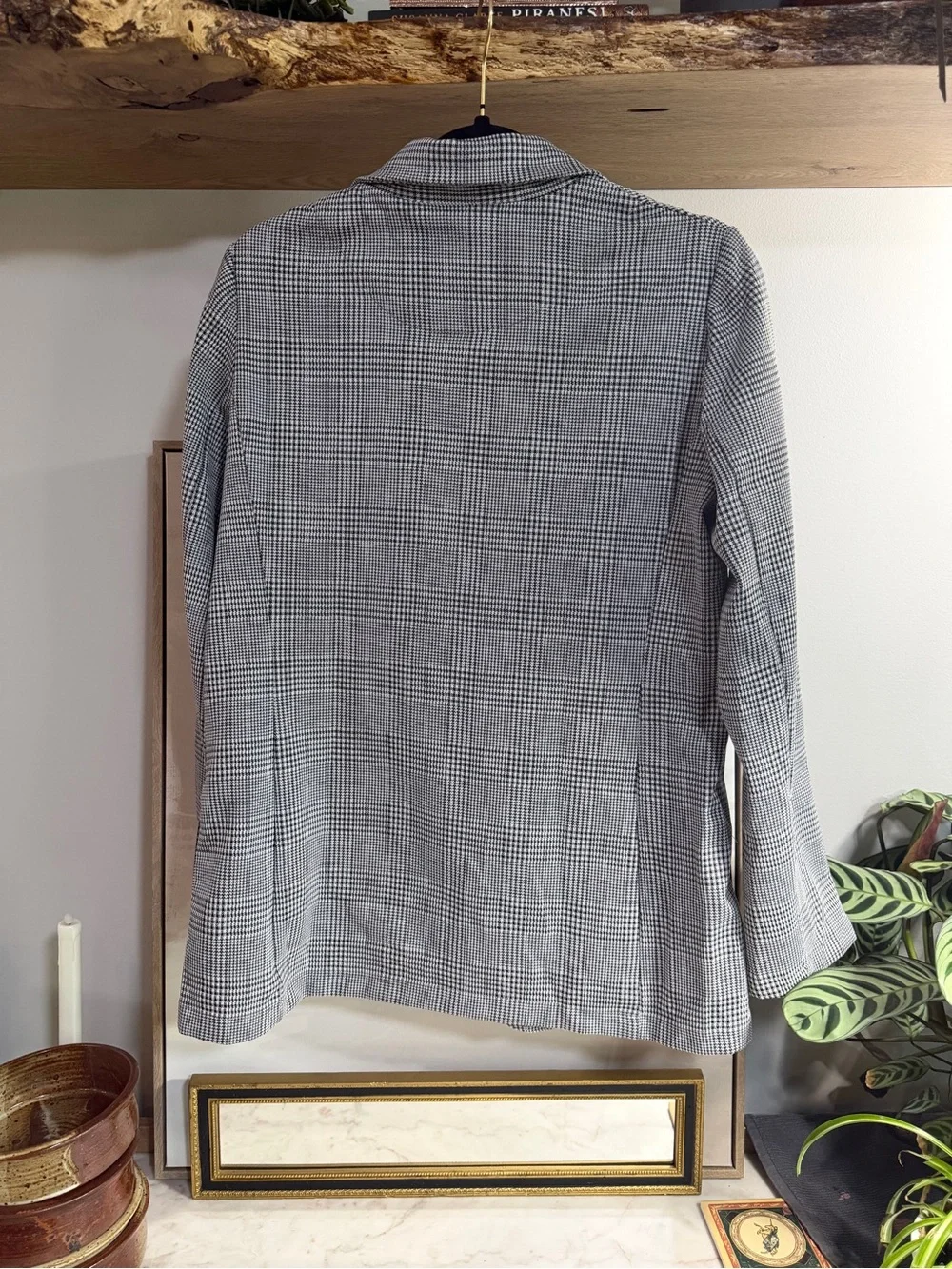 NWT Max Studio Men’s Grey Plaid Single-Button Blazer